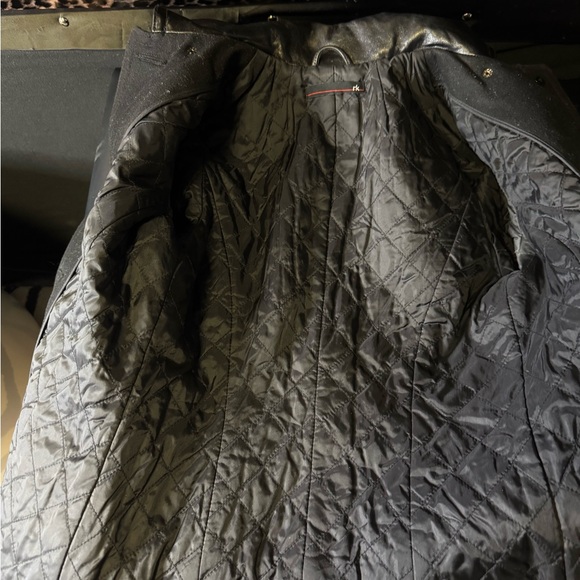 Rudsak Chic Black wool and Leather Pea Coat - Picture 7 of 7